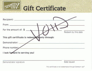 Stampin' Up! Gift Certificate