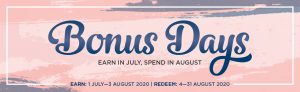 2020 Bonus Days